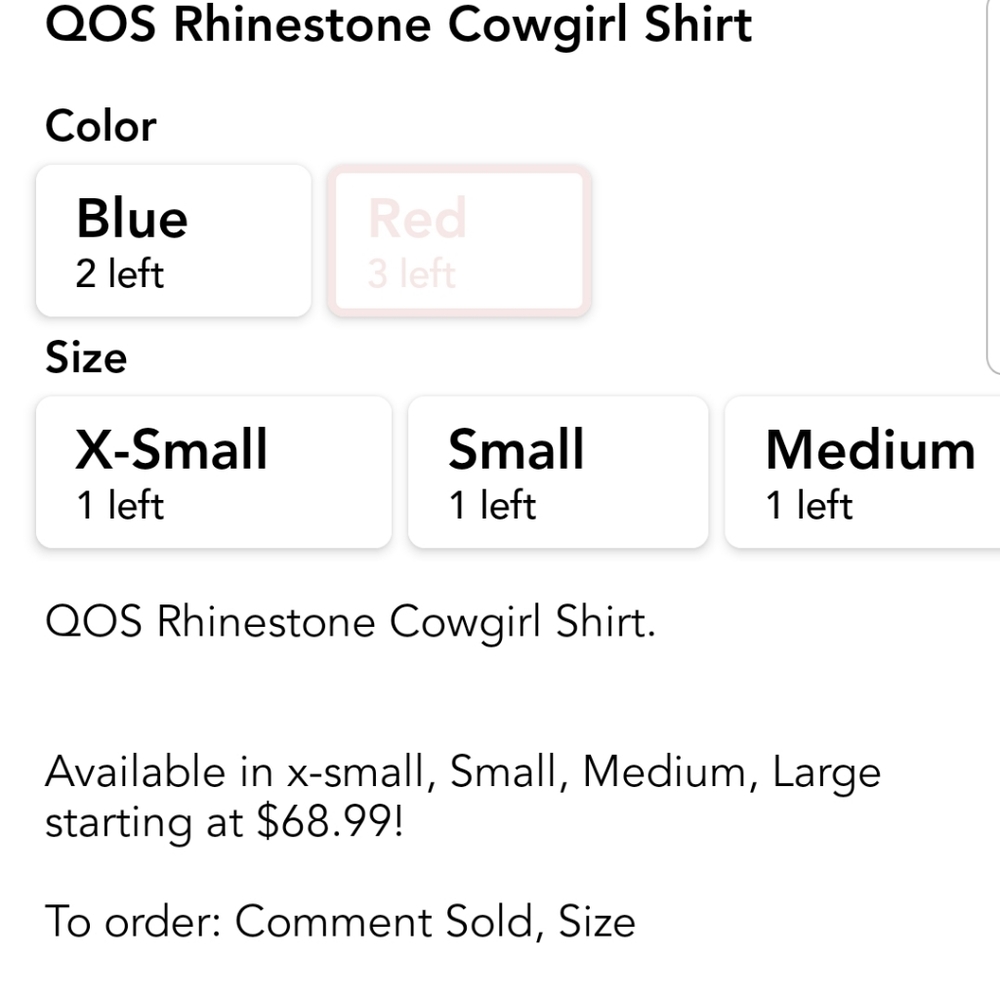 Queen of Sparkle red rhinestone cowgirl shirt.  Xsmall, small and medium. 3 left - Picture 2 of 2